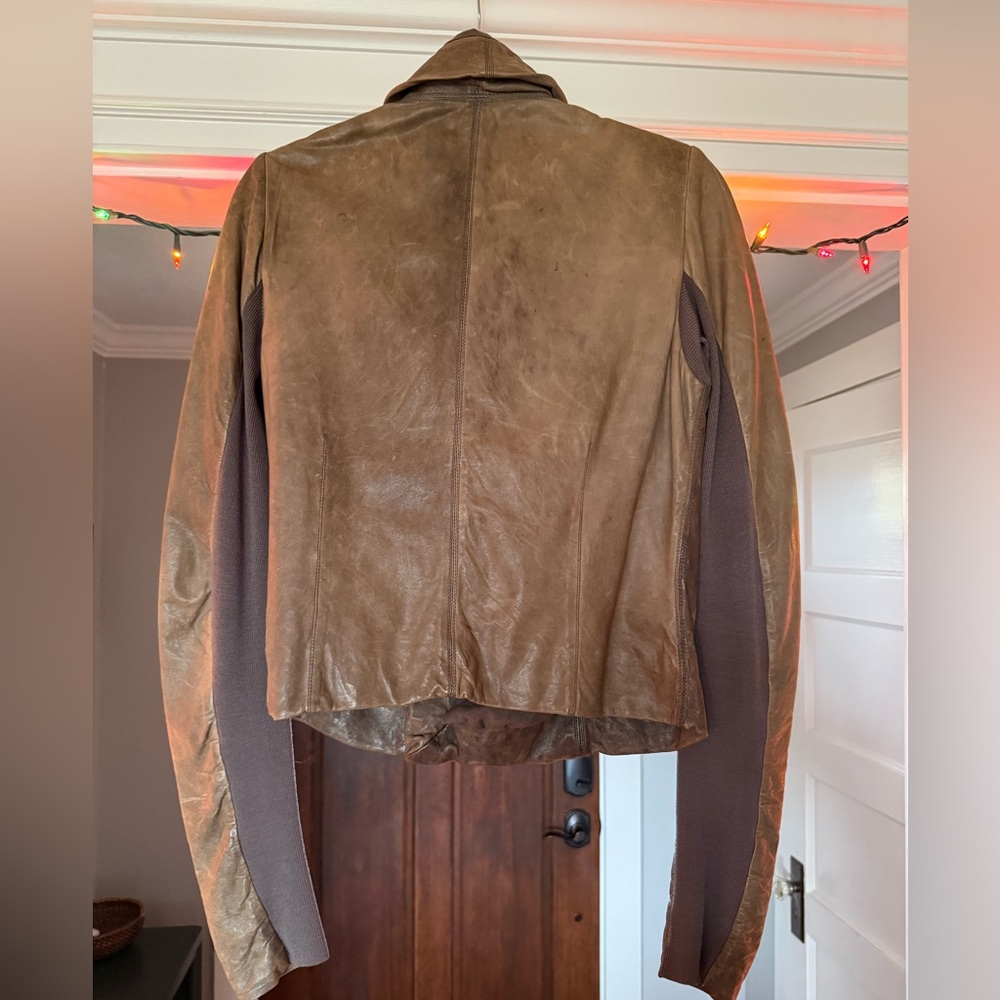 Rick Owens Leather Women's Biker Jacket - Picture 2 of 6